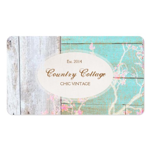 Country Vintage Shabby Rustic Wood Chic Boutique Business Cards (front side)