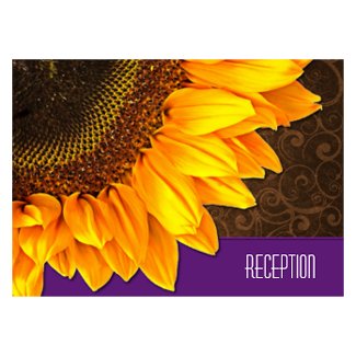 Country Vintage Sunflower Wedding Reception Cards profilecard