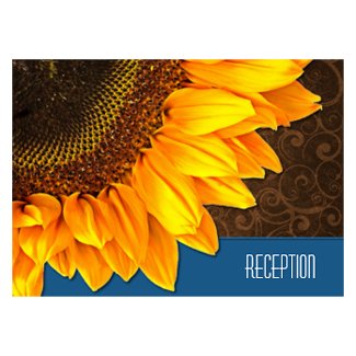 Country Vintage Sunflower Wedding Reception Cards profilecard