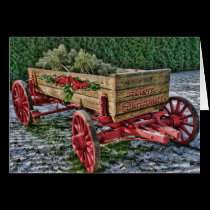 Country Wagon Christmas Card cards