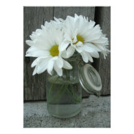 Country Wedding Invitation Daisies in a Jar