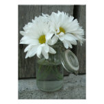 Country Wedding Invitation Daisies Mason Jar