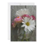 Country Wedding Invitation Daisies &amp; Strawflowers