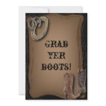 Country Wedding Invitation "Grab Yer Boots"