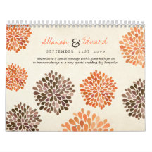 Country Wedding Personalized Photo Guest Book Wall Calendar