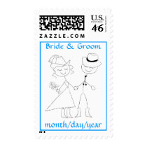 Country Wedding Postage Stamp