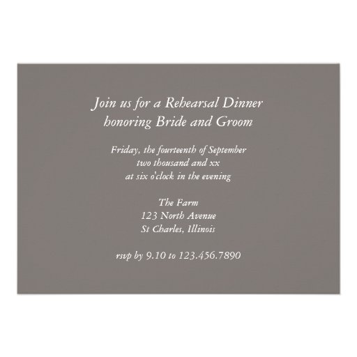 Country Wedding Rehearsal Dinner Invitation