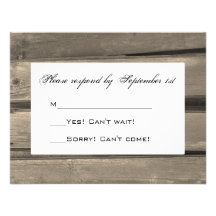 Country Wedding Response Card Invitations