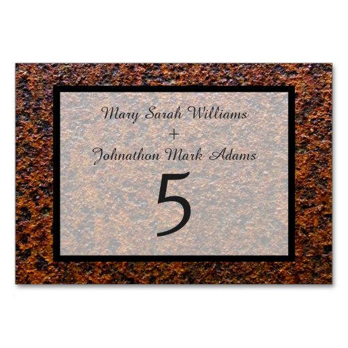 Country Wedding Rusted Steel Wedding Table Numbers Table Cards