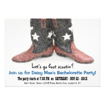 Country Western American Bachelorette Party Custom Invites