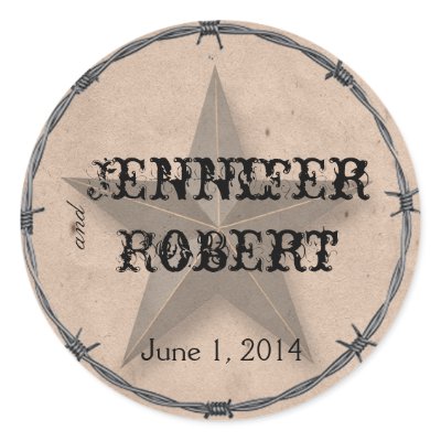 Country Western Barbed Wire Envelope Seal Stickers