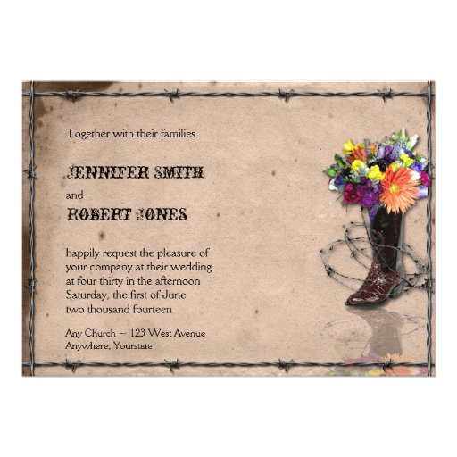 Country Western Barbed Wire Invitation