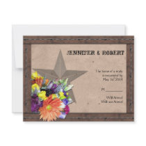 Country Western Barbed Wire Response Card Custom Invite