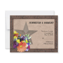 Country Western Barbed Wire Response Card v2 Custom Invitation