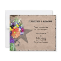 Country Western Barbed Wire Save the Date Personalized Announcement