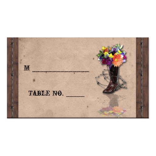 Country Western Barbed Wire Wedding Place Cards Business Cards