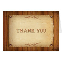 Country Western Barn Wood Thank You Cards