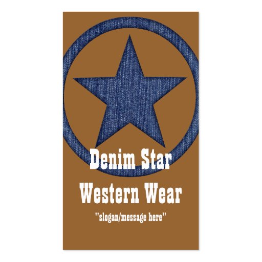 Country Western Business Card :: Denim Star D2 (front side)