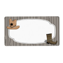 Country Western Cowboy Label