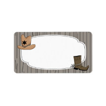 Country Western Cowboy Label