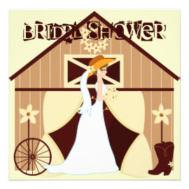 Country Western Cowgirl Bridal Shower Invitations