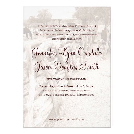 Country Western Horse Corral Wedding Invitations