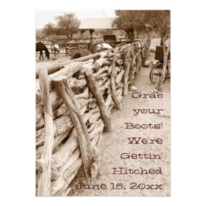 Country Western Horse Corral Wedding Invitations