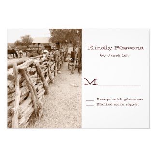 Country Western Horse Corral Wedding RSVP Cards
