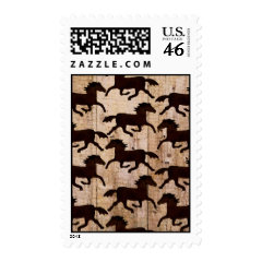 Country Western Horses on Barn Wood Cowboy Gifts Stamp