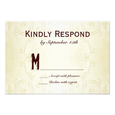 Country Western Horseshoe Swirl Wedding RSVP Cards