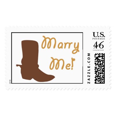 Country-Western Marry Me! Wedding Postage Stamp