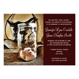 Country Western Mason Jar Wedding Invitations Personalized Invitation