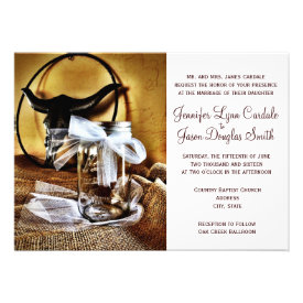 Country Western Mason Jar Wedding Invitations Invite