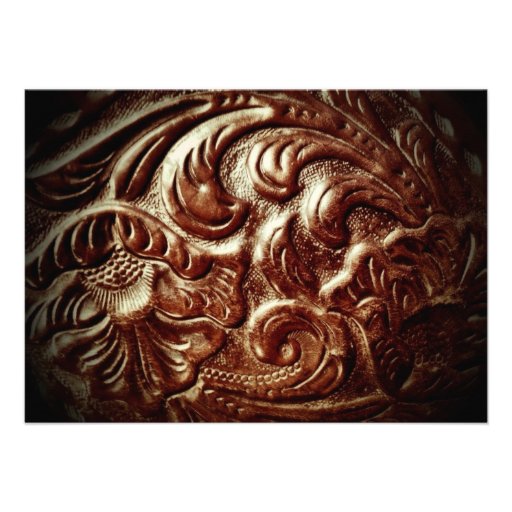 Country Western Saddle Leather Wedding Invitations