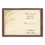 Country Wheat Grass on Parchment Response Card Invitations