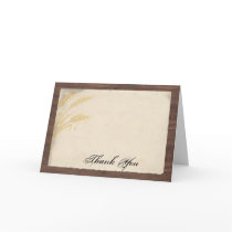 Country Wheat Grass on Parchment Thank You Card