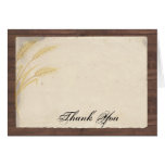 Country Wheat Grass on Parchment Thank You Card