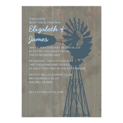 Country Windmill Wedding Invitations