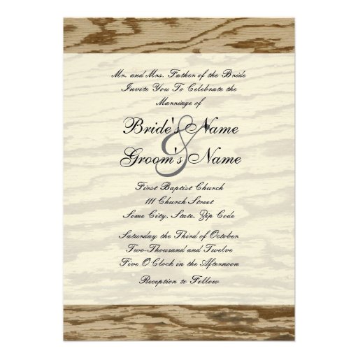 Country Wood Wedding Invitation