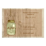 Country Wooden Rustic Mason Jar Wedding RSVP Personalized Invitations
