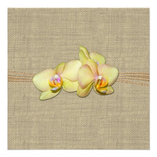 Country Yellow Orchid Bridal Shower Invite