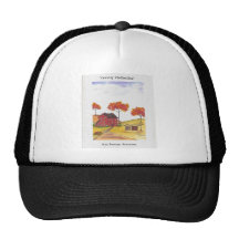 CountryClothesline Original Watercolor Painting Hats