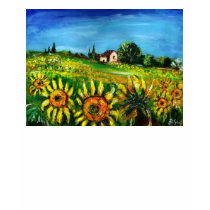 COUNTRYSIDE AND SUNFLOWERS IN TUSCANY t-shirts by bulgan_lumini COUNTRYSIDE AND SUNFLOWERS IN TUSCANY t-shirts
