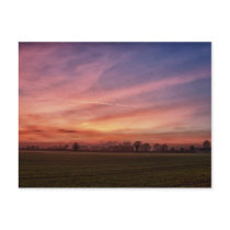 Countryside Sunset Skies Art Postcard postcards
