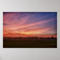 Countryside Sunset Skies Poster Print posters