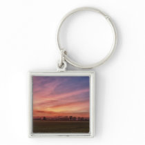 Countryside Sunset Skies Square keychain keychains