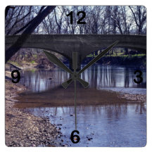 County Bridge Wall Clock w Numbers