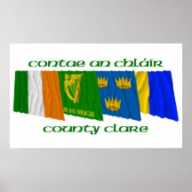 County Clare Flags Poster