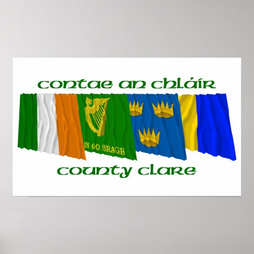 County Clare Flags Poster | Zazzle
