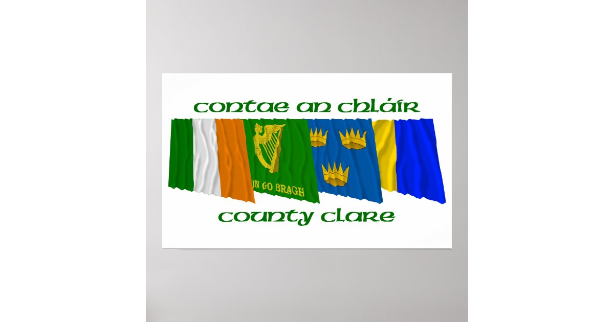 County Clare Flags Poster | Zazzle